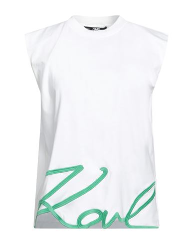Karl Lagerfeld Woman T-shirt White Size Xxl Organic Cotton