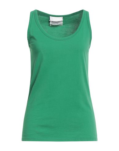 Brand Unique Woman Tank Top Green Size 2 Cotton
