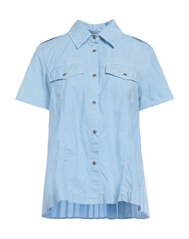 Mr & Mrs Italy Woman Shirt Sky Blue Size S Cotton