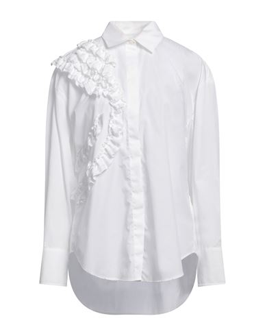 Msgm Woman Shirt White Size 2 Cotton
