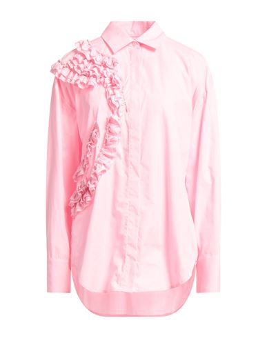 Msgm Woman Shirt Pink Size 8 Cotton