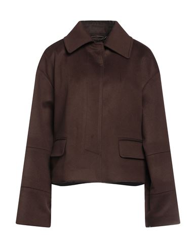 Federica Tosi Woman Jacket Dark Brown Size 6 Virgin Wool, Cashmere