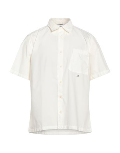 C.p. Company C. P. Company Man Polo Shirt Ivory Size S Cotton, Elastane In White