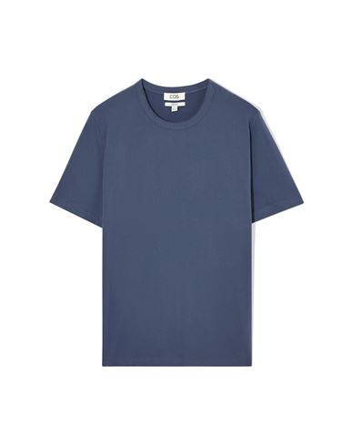 Cos Regular-fit Mid-weight Brushed T-shirt In Blue