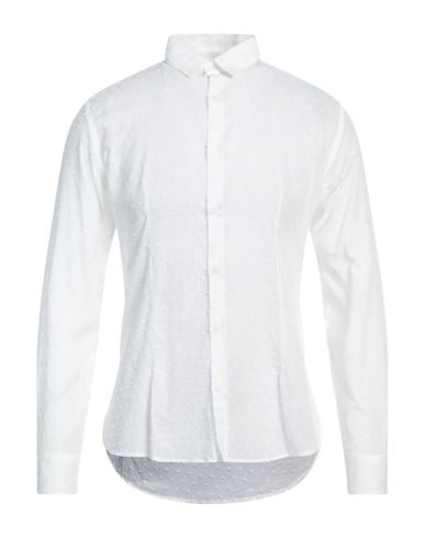Daniele Alessandrini Homme Man Shirt White Size 16 ½ Cotton In Navy Blue