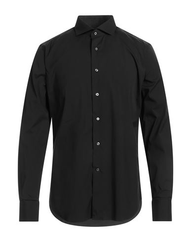 Alessandro Gherardi Man Shirt Black Size 17 ¾ Cotton, Polyamide, Elastane