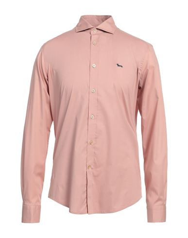 Harmont & Blaine Man Shirt Pink Size L Cotton, Elastane In Red