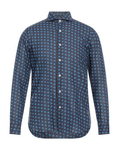 Alessandro Gherardi Man Shirt Slate Blue Size 17 Cotton