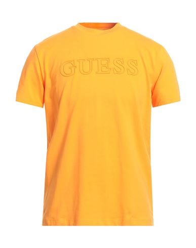 Guess Man T-shirt Mandarin Size M Cotton, Elastane, Organic Cotton