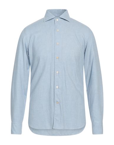 Alessandro Gherardi Man Shirt Light Blue Size 15 ½ Cotton, Cashmere