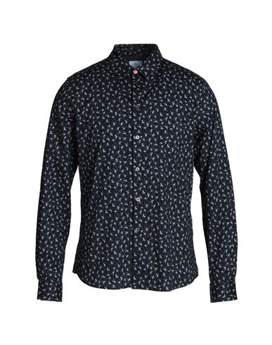Ps By Paul Smith Ps Paul Smith Man Shirt Midnight Blue Size S Cotton, Elastane