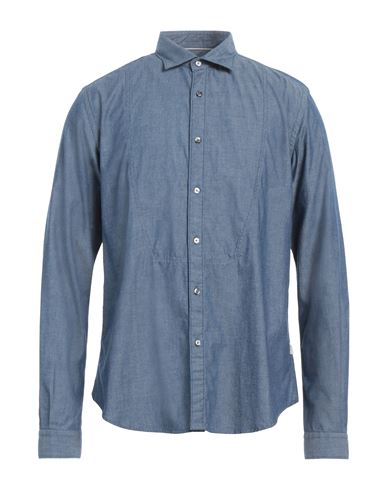 Shop Portofiori Man Denim Shirt Blue Size 17 ½ Cotton