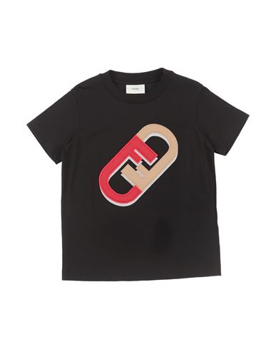 Fendi Babies'  Toddler Boy T-shirt Black Size 4 Cotton, Polyester