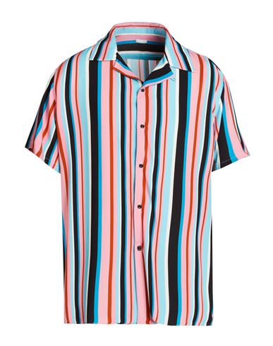 8 By Yoox Printed Camp-collar S/sleeve Oversize Shirt Man Shirt Pink Size Xl Viscose