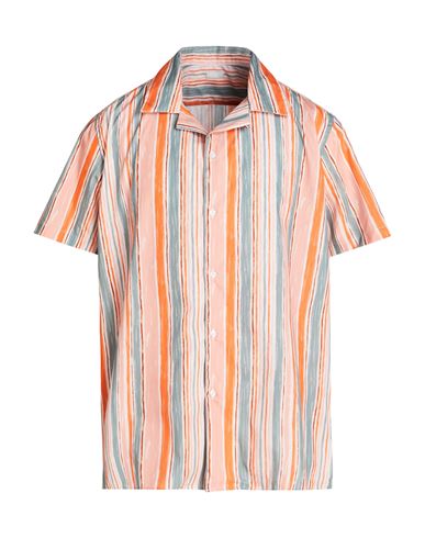 8 By Yoox Printed Camp-collar S/sleeve Oversize Shirt Man Shirt Salmon Pink Size Xxl Cotton