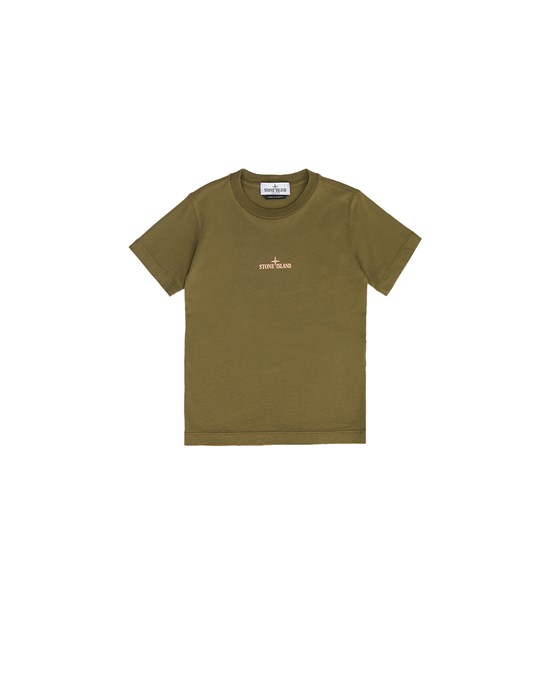 STONE ISLAND JUNIOR 21052 52 30/1 COTTON JERSEY ‘STREAM WADING ONE’ PRINT, GARMENT DYED  Short sleeve t-shirt Man Military Green