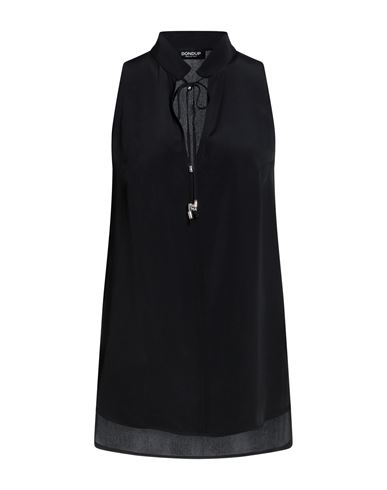 Dondup Woman Top Black Size 12 Acetate, Silk