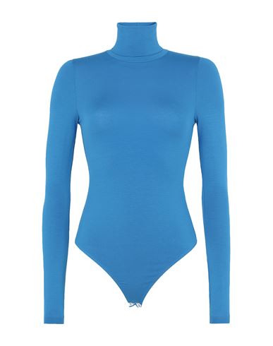 8 By Yoox Woman Bodysuit Azure Size Xl Viscose, Elastane In Blue