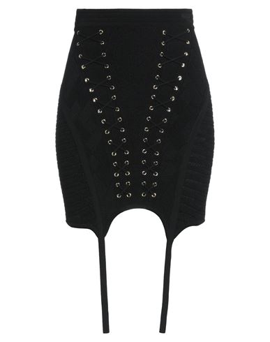 Balmain Woman Mini Skirt Black Size 4 Viscose, Polyester