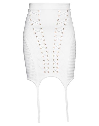 Balmain Woman Mini Skirt Ivory Size 4 Viscose, Polyester In White