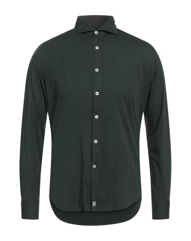 Sonrisa Man Shirt Dark Green Size 17 ½ Cotton, Elastane