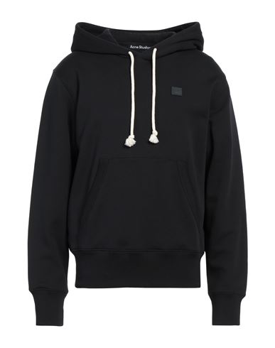 Acne Studios Mens Black Fennis Branded Cotton-jersey Hoody M In Black