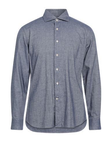 Shop Alessandro Gherardi Man Shirt Blue Size 14 ½ Cotton
