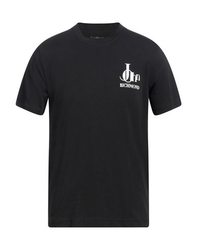 John Richmond Man T-shirt Black Size S Cotton, Lycra