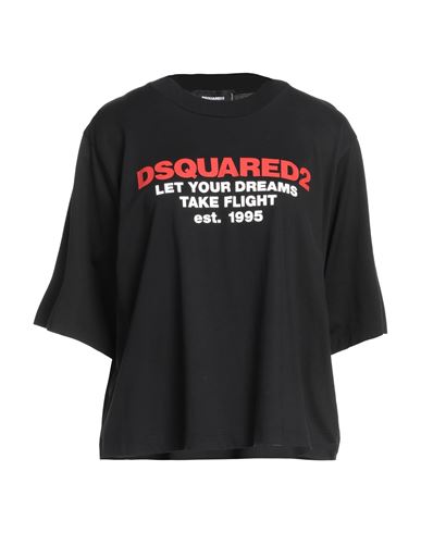 Dsquared2 Woman T-shirt Black Size Xl Cotton