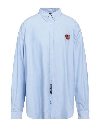 Shop Just Cavalli Man Shirt Sky Blue Size 38 Cotton