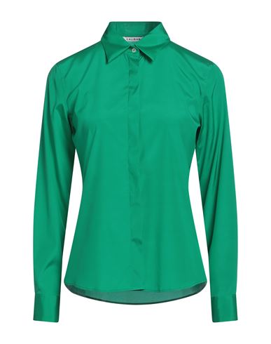 Caliban Woman Shirt Emerald Green Size 4 Silk, Elastane