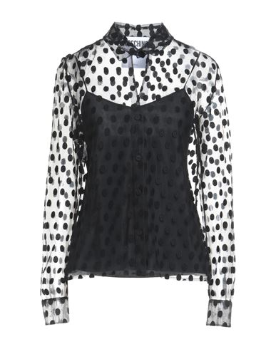 Moschino Woman Shirt Black Size 4 Acetate, Elastane, Silk