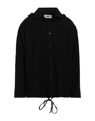 Mauro Grifoni Grifoni Man Shirt Black Size 40 Cotton, Virgin Wool