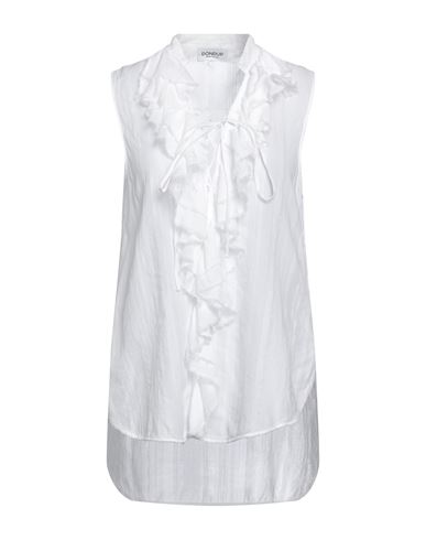 Shop Dondup Woman Top White Size 10 Cotton, Viscose