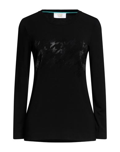 Vdp Collection Woman T-shirt Black Size 6 Viscose, Elastane | ModeSens