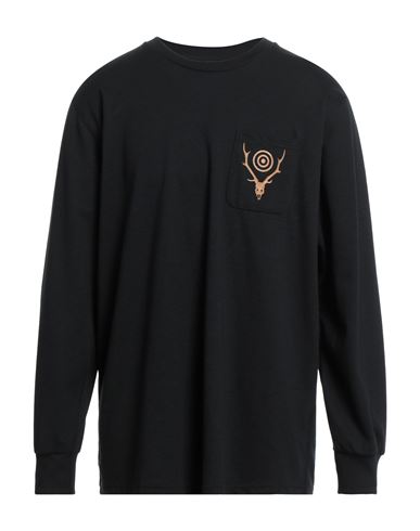 South2 West8 Man T-shirt Black Size S Polyester, Cotton In Black