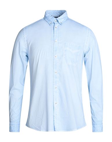 Shop Ploumanac'h Man Shirt Blue Size 16 Cotton, Elastane