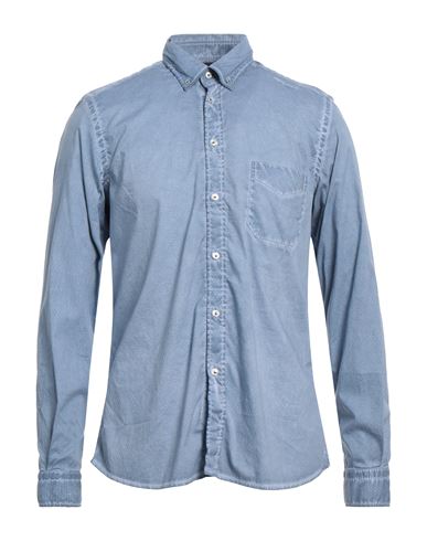 Ploumanac'h Man Shirt Slate Blue Size 16 Cotton, Elastane