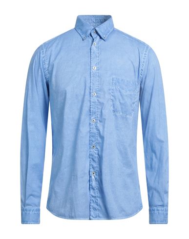 Ploumanac'h Man Shirt Light Blue Size 16 Cotton, Elastane