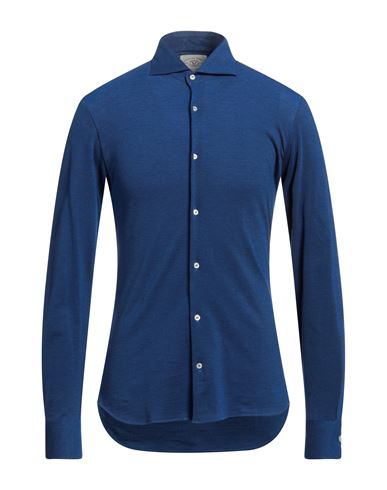 Rossopuro Man Shirt Bright Blue Size 17 Cotton