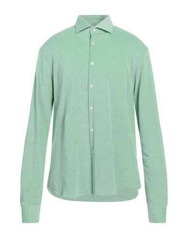 Shop Rossopuro Man Shirt Light Green Size 17 Cotton