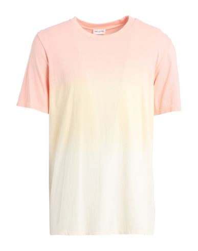 Saint Laurent Man T-shirt Apricot Size Xl Cotton In Orange