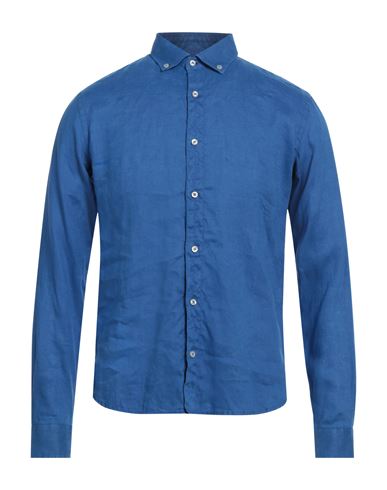 Rossopuro Man Shirt Bright Blue Size 15 ½ Linen