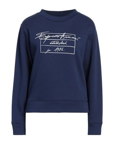 Emporio Armani Woman Sweatshirt Midnight Blue Size 14 Cotton, Polyester
