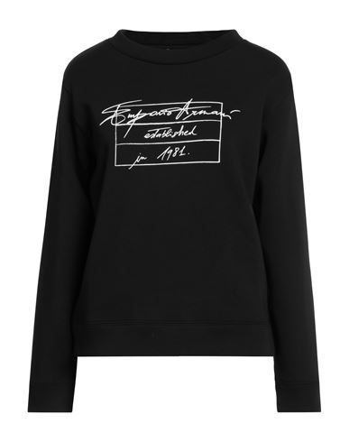 Emporio Armani Woman Sweatshirt Black Size 14 Cotton, Polyester