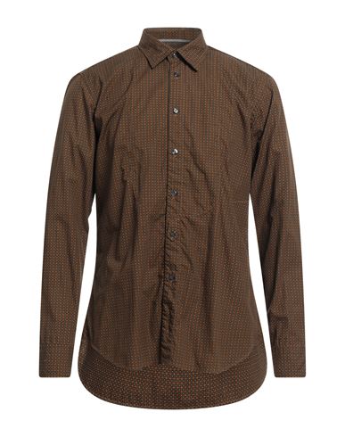Tintoria Mattei 954 Man Shirt Brown Size 15 ¾ Cotton