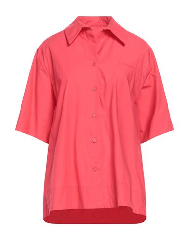 Momoní Woman Shirt Coral Size 2 Cotton, Polyamide, Elastane In Red