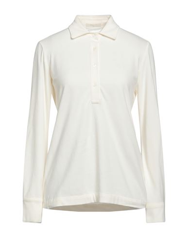 Circolo 1901 Woman Polo Shirt Ivory Size Xl Cotton, Elastane In White