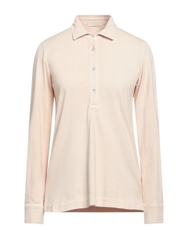 Circolo 1901 Woman Polo Shirt Beige Size L Cotton, Elastane
