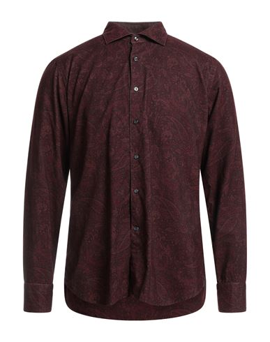 Tintoria Mattei 954 Man Shirt Garnet Size 17 Cotton In Red